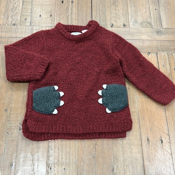 Zara burgundy paw print sweater - Picture 1 of 5